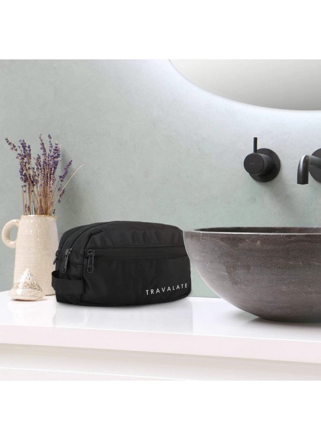 Travalate 9cms Polyester Toiletry Bag (Black_Tr1323)