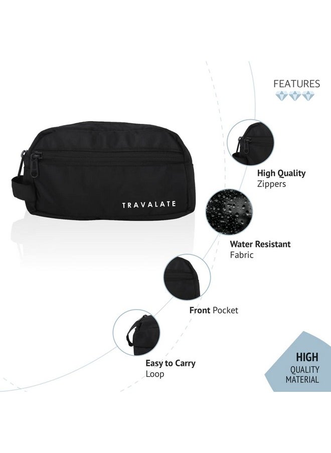 Travalate 9cms Polyester Toiletry Bag (Black_Tr1323)