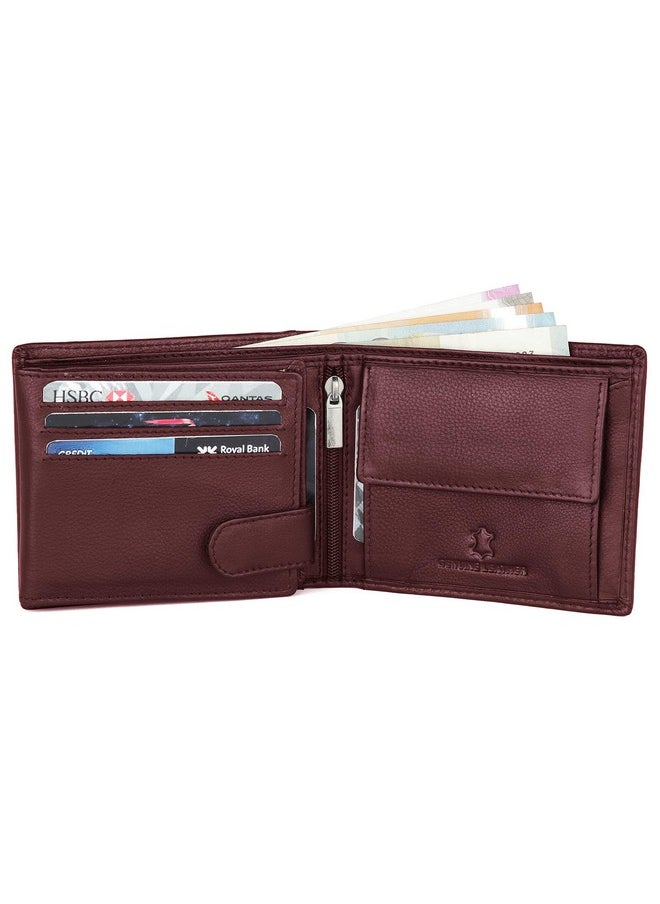 WildHorn Rfid Protected Leather Wallet For Men, Maroon