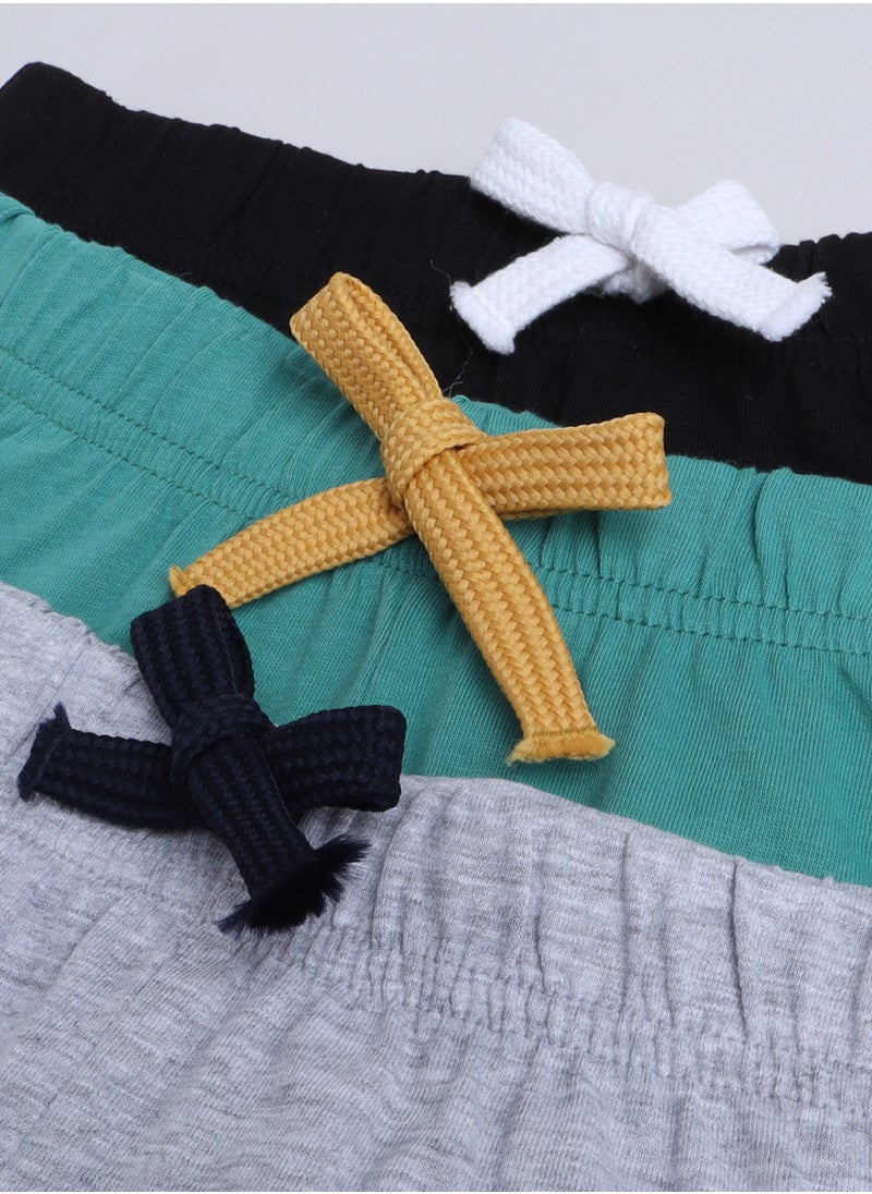 Victor and Jane Junior Boys' Slogan Print Shorts Black, Cotton Material, Comfortable Lace-Up Waist Pull-On Design, 2-3YRS