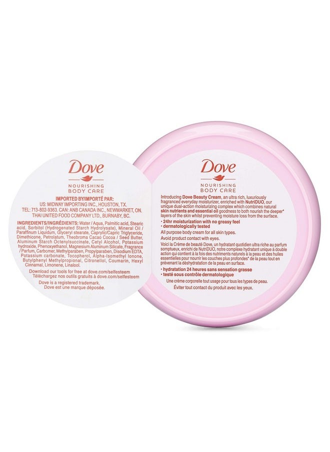 Dove Nourishing Body Care Face, Hand and Body Beauty Cream for Normal to Dry Skin Lotion for Women with 24 Hour Moisturization (5.07 FL OZ)
