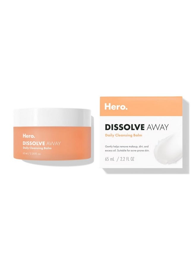 HERO COSMETICS Dissolve Away Daily Cleansing Balm - Helps Remove Makeup and Grime - Won’t Clog Pores - Suitable for Sensitive and Acne-Prone Skin (2.2 fl oz)