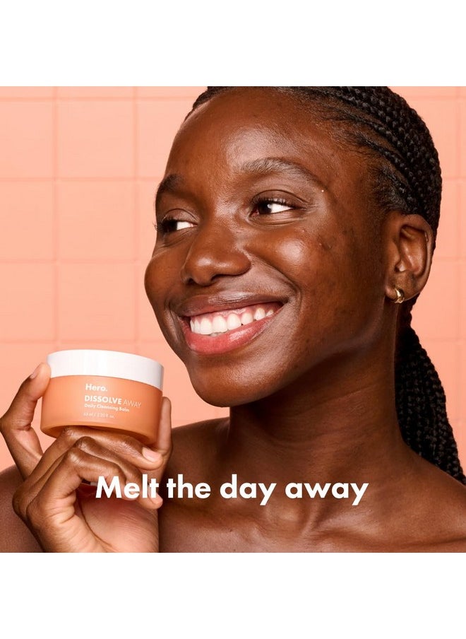HERO COSMETICS Dissolve Away Daily Cleansing Balm - Helps Remove Makeup and Grime - Won’t Clog Pores - Suitable for Sensitive and Acne-Prone Skin (2.2 fl oz)