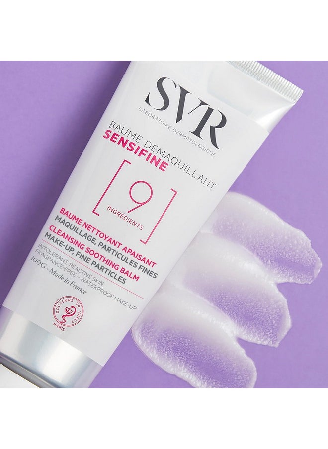 SVR Sensifine Cleansing Balm with Shea Butter & Coconut Oil. Soothing Balm-to-Oil Face Cleanser & Makeup Remover, Even Waterproof. For Sensitive Reactive Skin. Minimalist Formula, 3.5 fl.oz.
