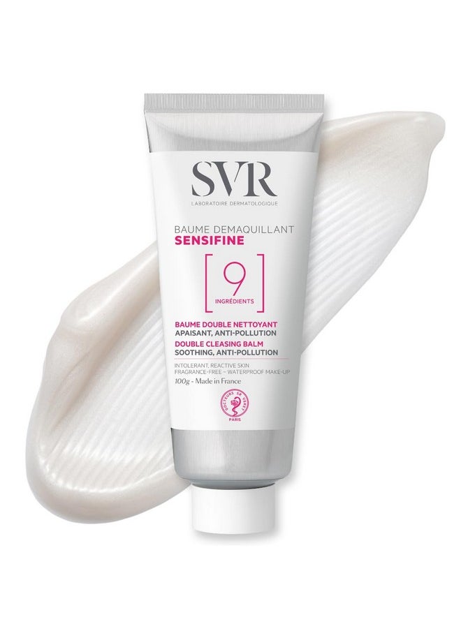 SVR Sensifine Cleansing Balm with Shea Butter & Coconut Oil. Soothing Balm-to-Oil Face Cleanser & Makeup Remover, Even Waterproof. For Sensitive Reactive Skin. Minimalist Formula, 3.5 fl.oz.