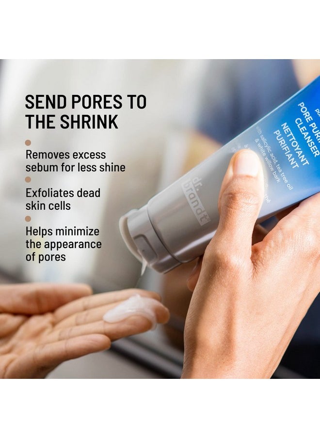 Dr. Brandt Skincare Pores No More Purifying Cleanser - Non-Drying Gel - Cleanses, Purifies, and Dissolves Excess Oil, Residue, and Debris - 3.5 fl oz / 105 ml