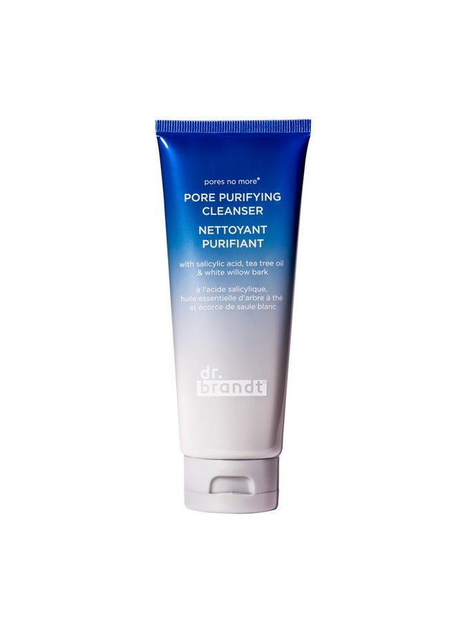 Dr. Brandt Skincare Pores No More Purifying Cleanser - Non-Drying Gel - Cleanses, Purifies, and Dissolves Excess Oil, Residue, and Debris - 3.5 fl oz / 105 ml
