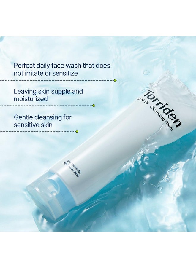 Torriden DIVE IN Cleansing Foam Face Wash 150ml (5.07 fl.oz.) | Hydrating Daily Facial Cleanser for All and Sensitive Skin | Hyaluronic Acid, Panthenol, Allantoin