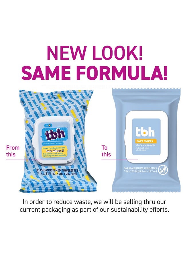 TBH Kids Gentle Face Wipes- - Daily Cleansing and Hydrating Face Wipes - Sulfate, Paraben Free - 30 Pack