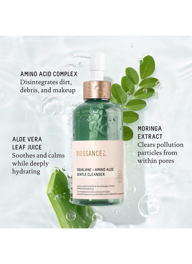 Biossance Squalane + Amino Aloe Gentle Cleanser. Foaming Gel Face Wash to Deeply Clean Pores and Remove Makeup. Hydrating, Non-Stripping Formula (6.76 fl oz)