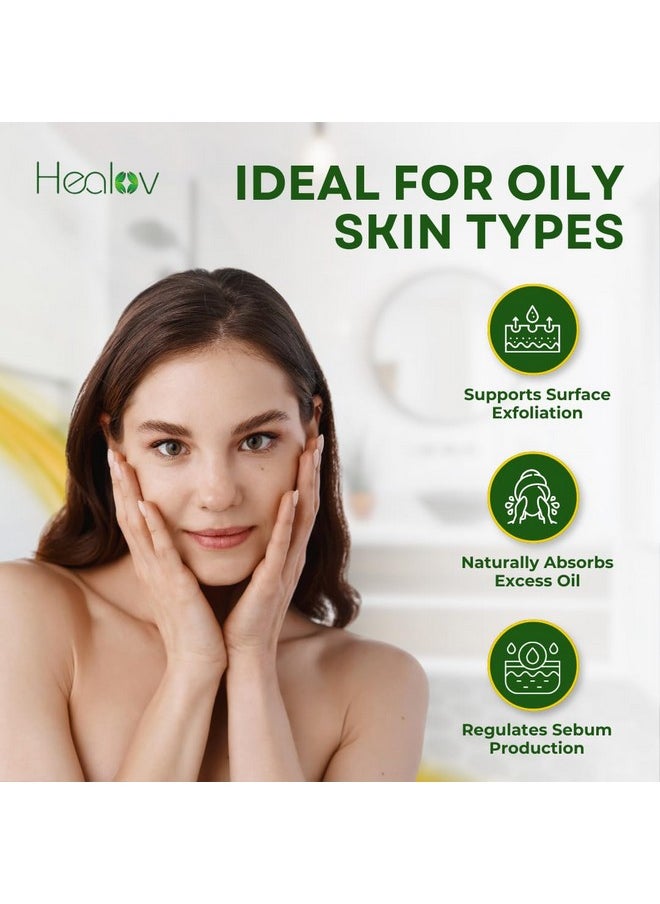 Healov Sulfur Soap - Sulfur Face & Body Wash for Acne - Sulphur Exfoliating Facial Cleanser Absorbs Excess Oil, Reduces Breakouts, & Cleanses Skin - Natural Cystic Acne, Rosacea Skin Care Treatment