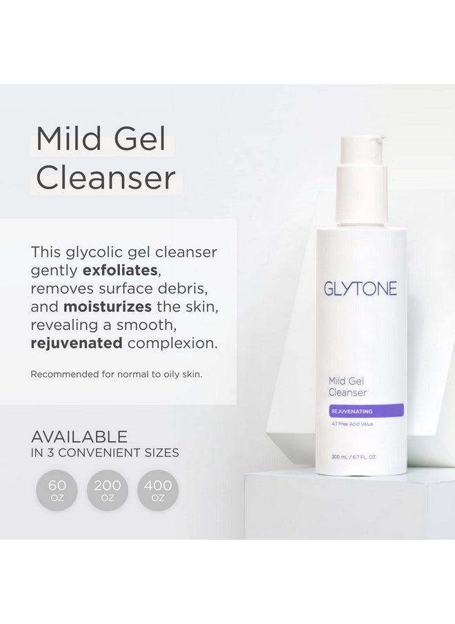 Glytone Mild Gel Exfoliating Cleanser, Pure Glycolic Acid Face Wash for Moisturizing & Rejuvenating Skin, Vegan & Fragrance-Free Face Exfoliator Scrub for All Skin Types, 2 fl. Oz.