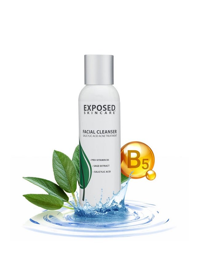 Exposed Skin Care Acne Facial Cleanser - Gentle Face Wash with Salicylic Acid for Acne Prone Skin - Pore Clarifying Acne Treatment for All Ages, Skin Types