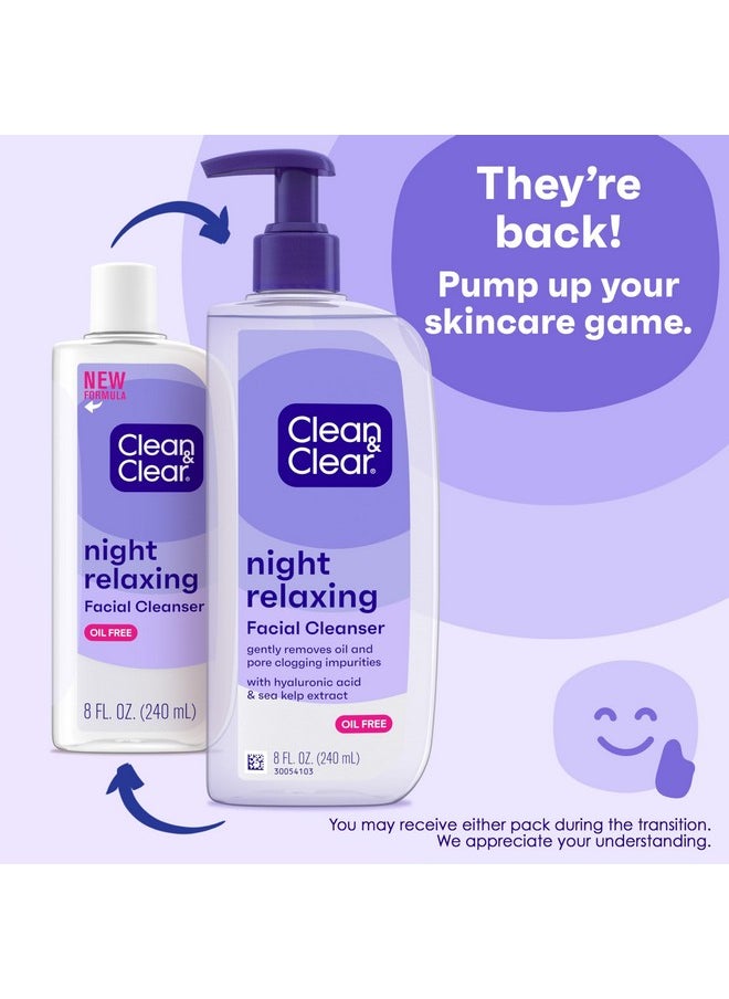 Clean & Clear 2-Pack Day & Night Daily Face Cleansers, Morning Burst Hydrating Facial Cleanser & Night Relaxing Deep Cleansing Face Wash, Oil-Free & Won't Clog Pores, 2 x 8 fl. oz