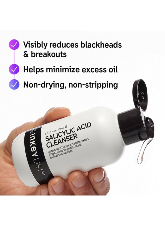 The INKEY List Salicylic Acid Cleanser, Face Wash for Blemishes, Blackheads, Oily Skin and Breakouts, Non-Drying Facial Cleanser Safe for All Skin Types, 5.0 fl oz