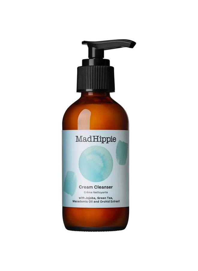 Mad Hippie Cream Cleanser - Hydrating Facial Cleanser with Jojoba Oil, Green Tea, Orchid Extract, and Hyaluronic Acid, Gentle Face Cleanser for Dry, Sensitive Skin, 4 Fl Oz + Skin Care Pillow Pack