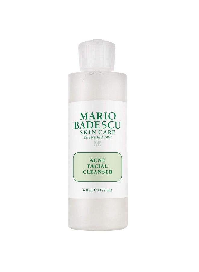 Mario Badescu Acne Facial Cleanser for Combination & Oily Skin, Oil-Free Face Wash with Salicylic Acid & Aloe Vera, Deep Pore Clean, 6 Fl Oz (Pack of 1)
