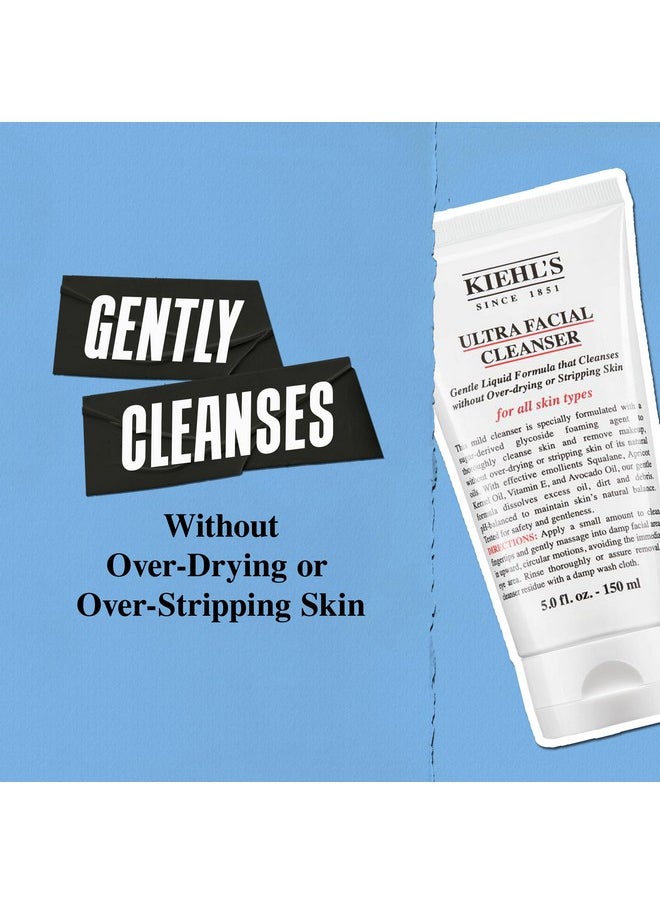 Kiehl's Ultra Facial Cleanser, Lightweight Foamy Facial Cleanser, Enriched Formula that Replenishes Skin Barrier, Gently Exfoliates and Moisturizes, Suitable for All Skin Types - 5 fl oz