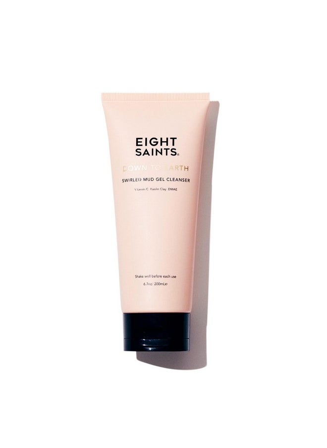 Eight Saints Down To Earth Mud Gel Face Wash, Natural and Organic, Gentle and Effective Daily Anti Aging Facial Cleanser, Makeup Remover, Nourishing and Hydrating Face Cleanser, 6.7 Ounces