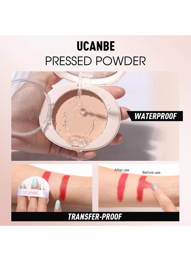 UCANBE 2-in-1 Pressed Face Powder & Foundation Makeup, Matte Oil Control Flawless Setting Powder, Korean Makeup,Waterproof Long Lasting Finishing Powder (Fair)
