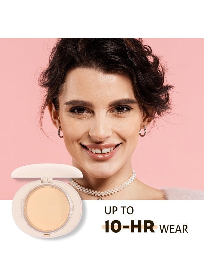 UCANBE 2-in-1 Pressed Face Powder & Foundation Makeup, Matte Oil Control Flawless Setting Powder, Korean Makeup,Waterproof Long Lasting Finishing Powder (Fair)
