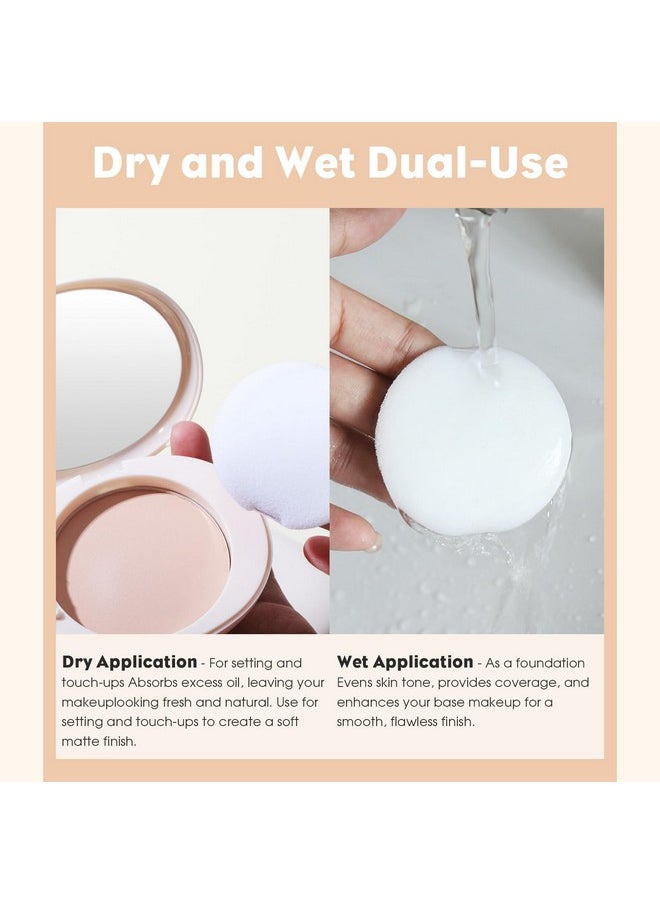 UCANBE 2-in-1 Pressed Face Powder & Foundation Makeup, Matte Oil Control Flawless Setting Powder, Korean Makeup,Waterproof Long Lasting Finishing Powder (Fair)