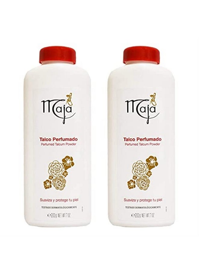 Maja Perfumed Talcum Powder-Talco Perfumado 7 oz. 2-PACK
