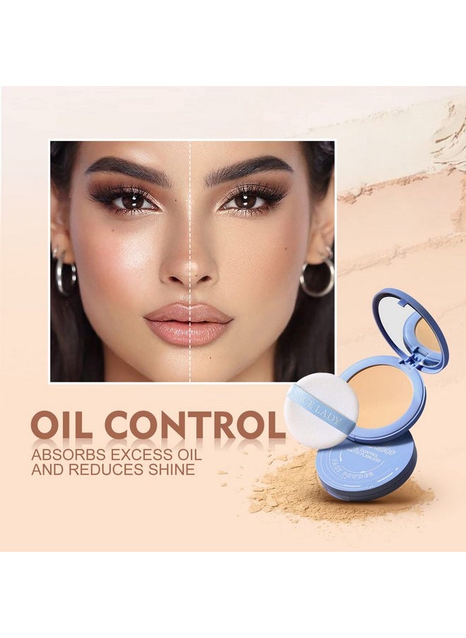 SACE LADY Face Powder Waterproof Sets Makeup, Controls Shine, Smooth Fine Lines for Flawless Lightweight Finish, Long Lasting Matte Compact Setting Powder Cosmetics Cruelty-free, 0.35oz (#02)