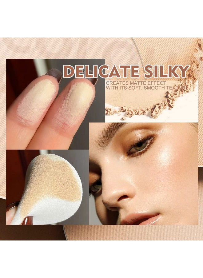 SACE LADY Face Powder Waterproof Sets Makeup, Controls Shine, Smooth Fine Lines for Flawless Lightweight Finish, Long Lasting Matte Compact Setting Powder Cosmetics Cruelty-free, 0.35oz (#02)