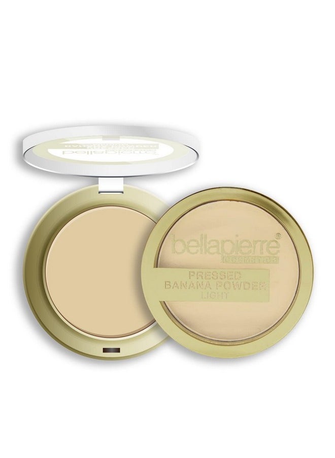 bellapierre Pressed Banana Setting Powder | Lightweight Color Corrector | Eliminates Dark Under Eye Circles & Redness | Talc-Free Powder | Compact Matte Banana Powder - Light - 0.28 Oz