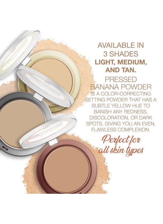 bellapierre Pressed Banana Setting Powder | Lightweight Color Corrector | Eliminates Dark Under Eye Circles & Redness | Talc-Free Powder | Compact Matte Banana Powder - Light - 0.28 Oz