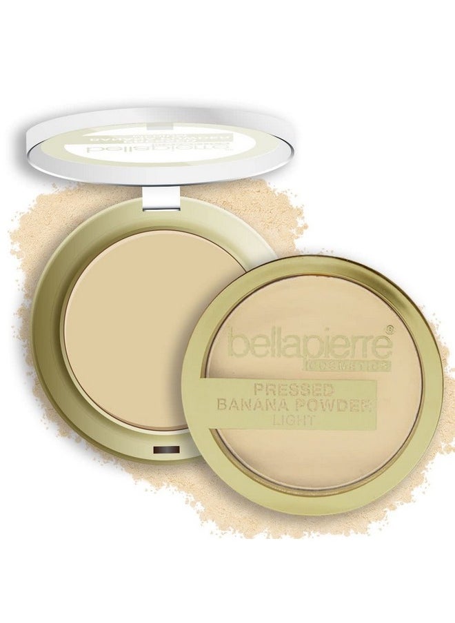 bellapierre Pressed Banana Setting Powder | Lightweight Color Corrector | Eliminates Dark Under Eye Circles & Redness | Talc-Free Powder | Compact Matte Banana Powder - Light - 0.28 Oz