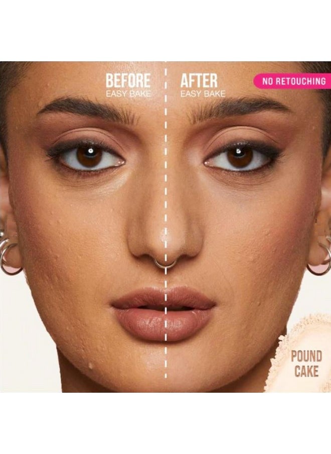 Huda Easy Bake Loose Baking & Setting Powder - Pound Cake (Fair, Light, Medium, and Tan Skin Tones) - 0.71 oz / 20 g