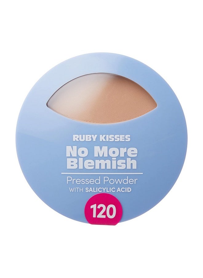 Ruby Kisses No More Blemish Face Powder with Salicylic Acid Korean Makeup Matte Finish Full Coverage Pressed Powder (Classic Ivory)