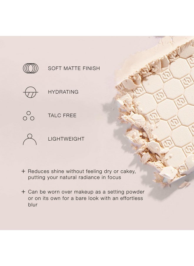 Jouer Soft Focus Hydrate & Setting Powder - Pressed Powder with Matte Finish - Blurring Powder for Fine Lines and Pores - Set Face Makeup Foundation or Concealer - Translucent