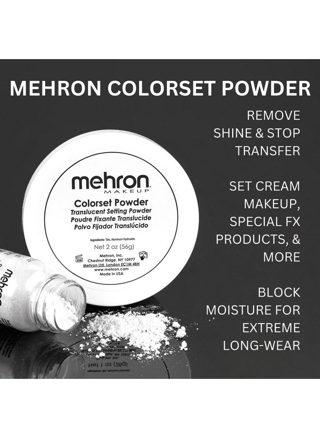 Mehron Makeup Colorset Powder | Translucent Powder Setting Powder | Face Powder For Special Effects, Halloween, & Film 2 oz (60 g)