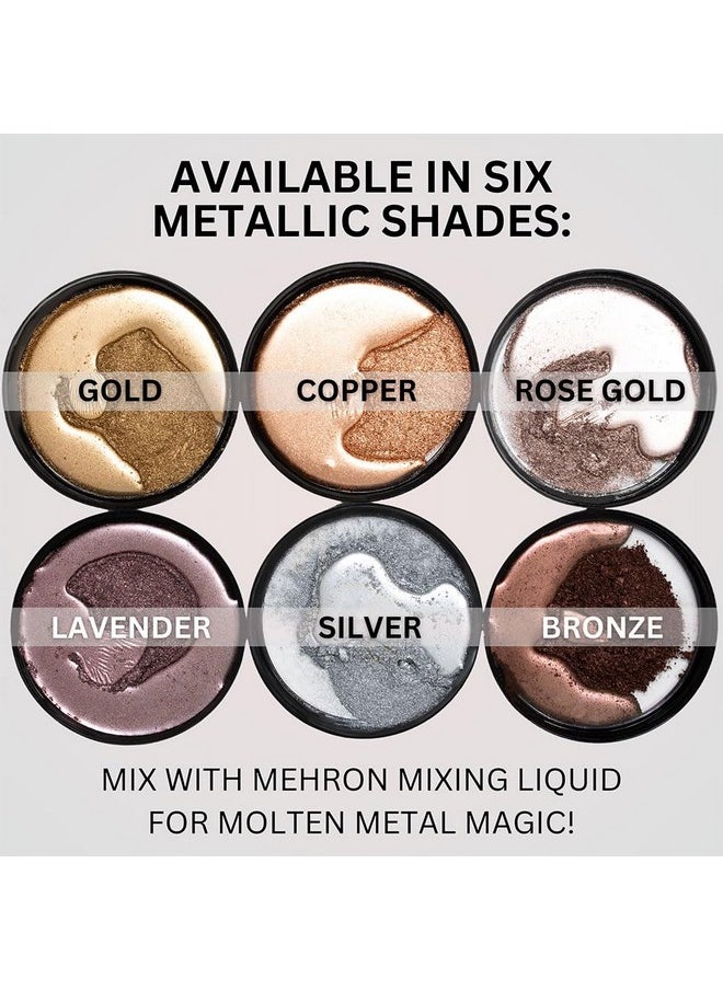 Mehron Makeup Metallic Powder (.17 Ounce) with Mixing Liquid (1 oz) (GOLD)