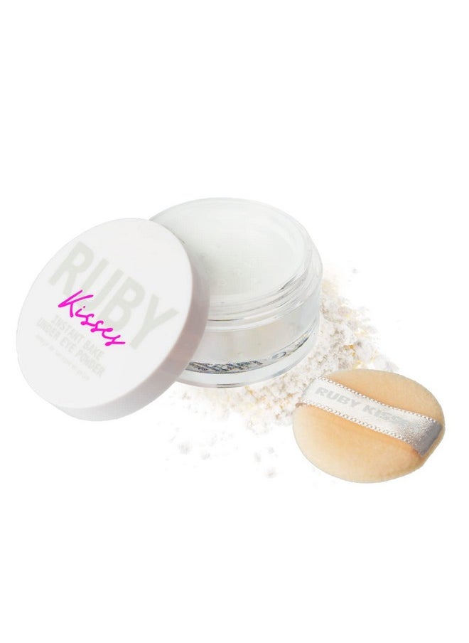 Ruby Kisses Instant Bake Undereye Powder - Vegan, Cruelty Free Powder for Brightening Eyes and Smudge-Free Makeup (Translucent)