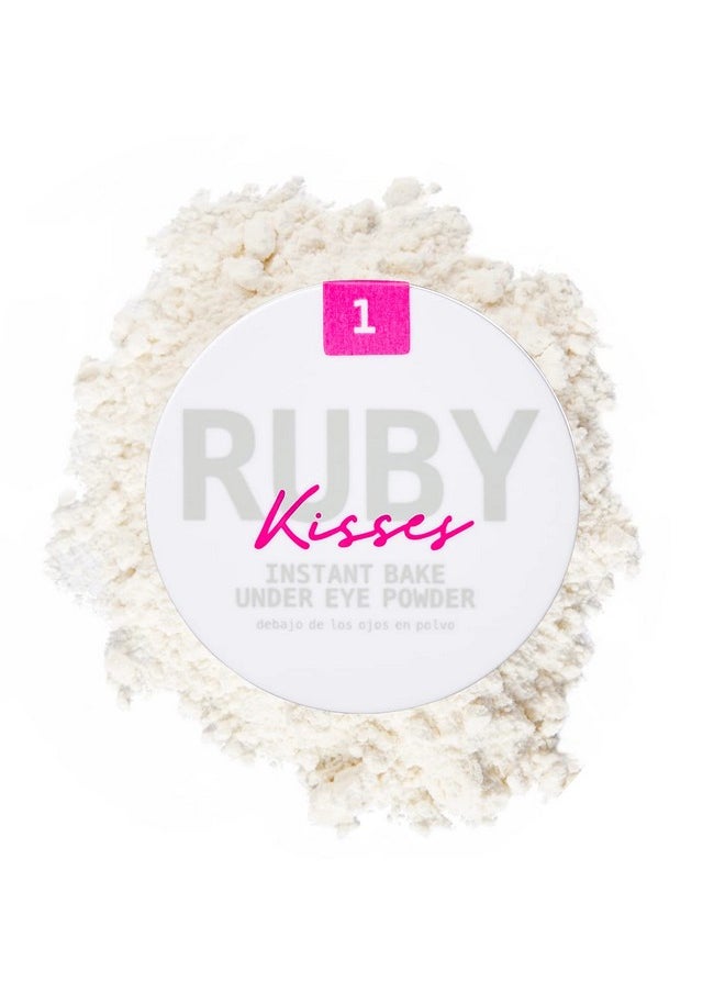 Ruby Kisses Instant Bake Undereye Powder - Vegan, Cruelty Free Powder for Brightening Eyes and Smudge-Free Makeup (Translucent)