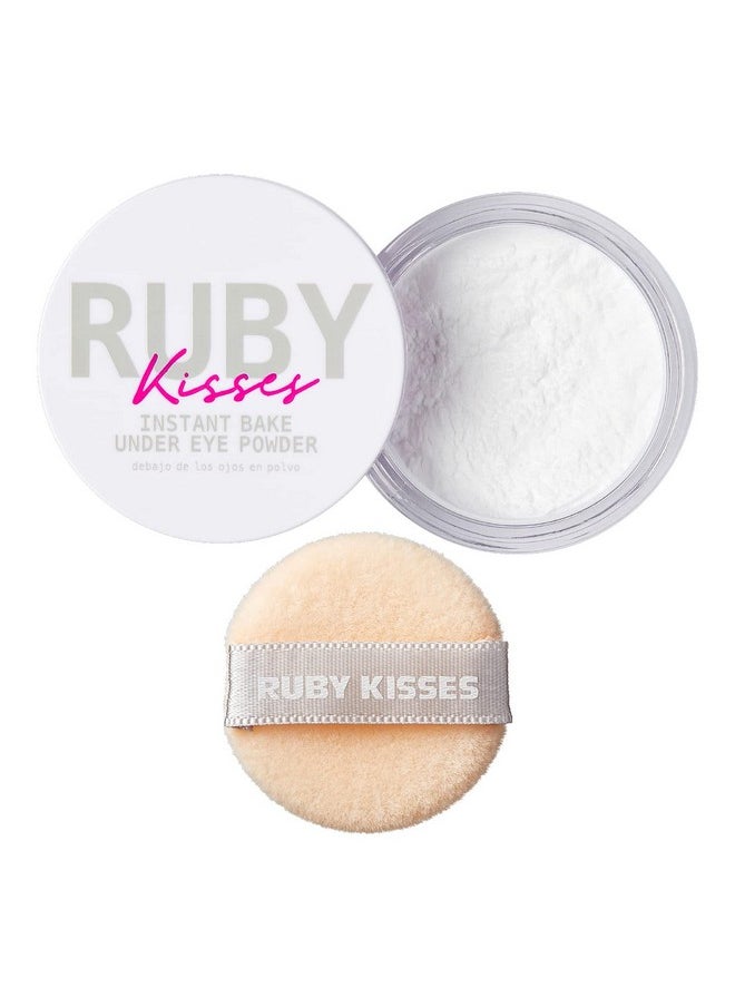 Ruby Kisses Instant Bake Undereye Powder - Vegan, Cruelty Free Powder for Brightening Eyes and Smudge-Free Makeup (Translucent)