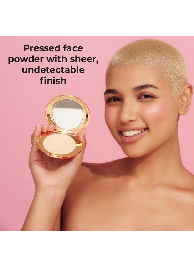 MCoBeauty Miracle Flawless Pressed Powder, Natural Medium Shade, Oil-Control, Soft-Focus Finish with Hydrating Rose Flower Extract & Sweet Almond Oil, Vegan, Cruelty Free Cosmetics