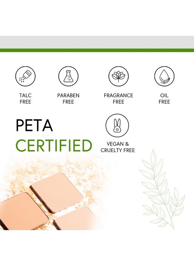 Honeybee Gardens Pressed Mineral Powder Foundation Refill, Luminous, Lightly Warm Neutral Shade, Adjustable Coverage, Natural Finish, With Botanical Extracts And Vitamin E, 7.5g