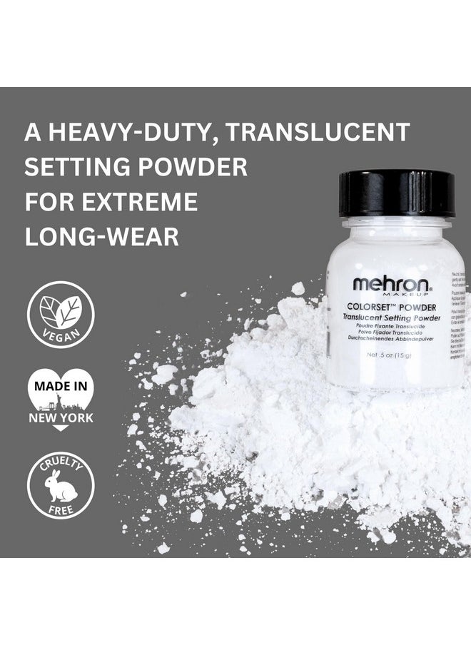Mehron Makeup Colorset Powder | Translucent Powder Setting Powder | Face Powder For Special Effects, Halloween, & Film 0.5 oz (14 g)