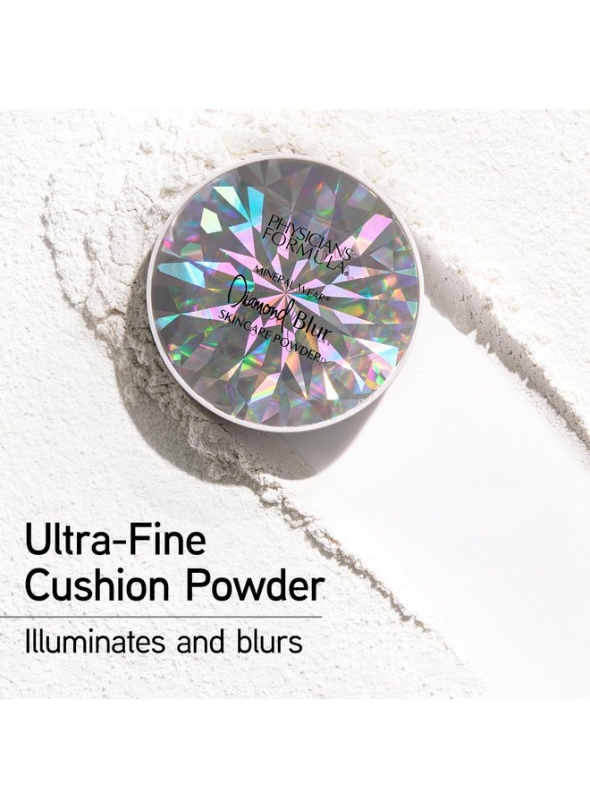 Physicians Formula Mineral Wear®Diamond Blur Skincare Cushion Powder, Blurring & Pore Diffusing Long Lasting Matte Finish Face Powder, Talc-Free- Translucent