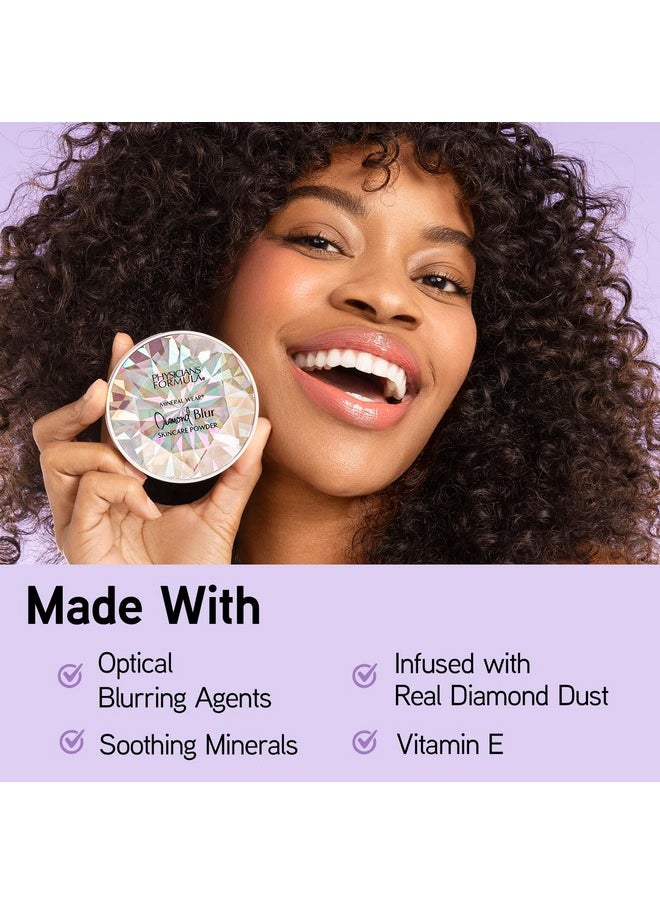 Physicians Formula Mineral Wear®Diamond Blur Skincare Cushion Powder, Blurring & Pore Diffusing Long Lasting Matte Finish Face Powder, Talc-Free- Translucent