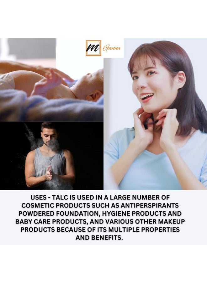mGanna 100% Natural Talc Powder for Facial Make-up, Absorption, Lubrication, and Multi-Purpose 0.5 LBS / 227 GMS