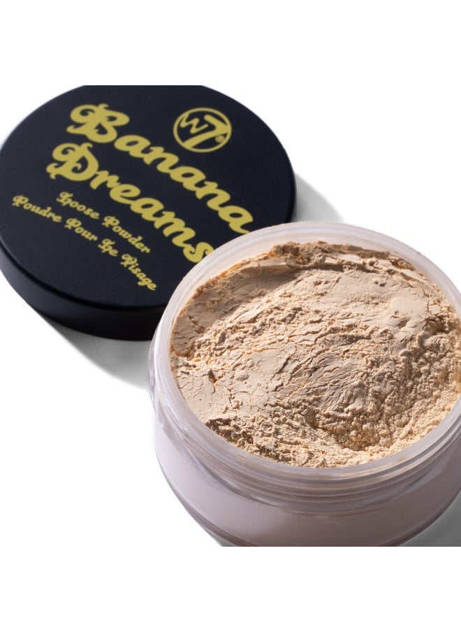 W7 Banana Dreams Loose Setting Powder - Weightless Yellow Blurring Powder For All Skin Tones - 2 Pack