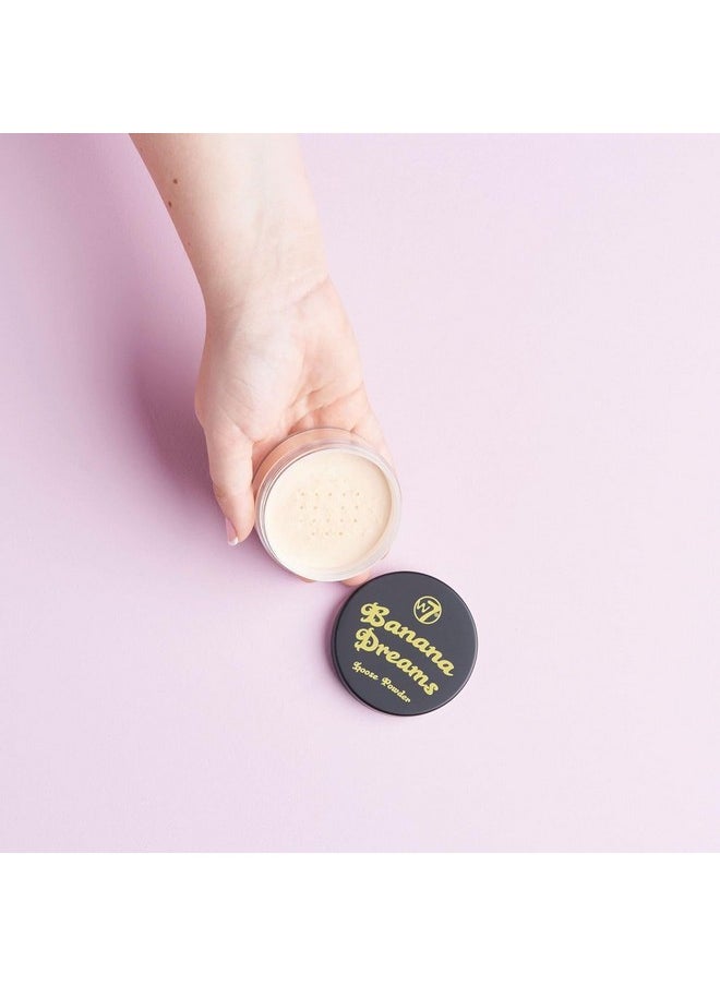 W7 Banana Dreams Loose Setting Powder - Weightless Yellow Blurring Powder For All Skin Tones - 2 Pack