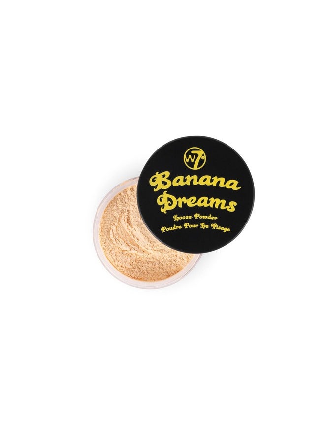 W7 Banana Dreams Loose Setting Powder - Weightless Yellow Blurring Powder For All Skin Tones - 2 Pack