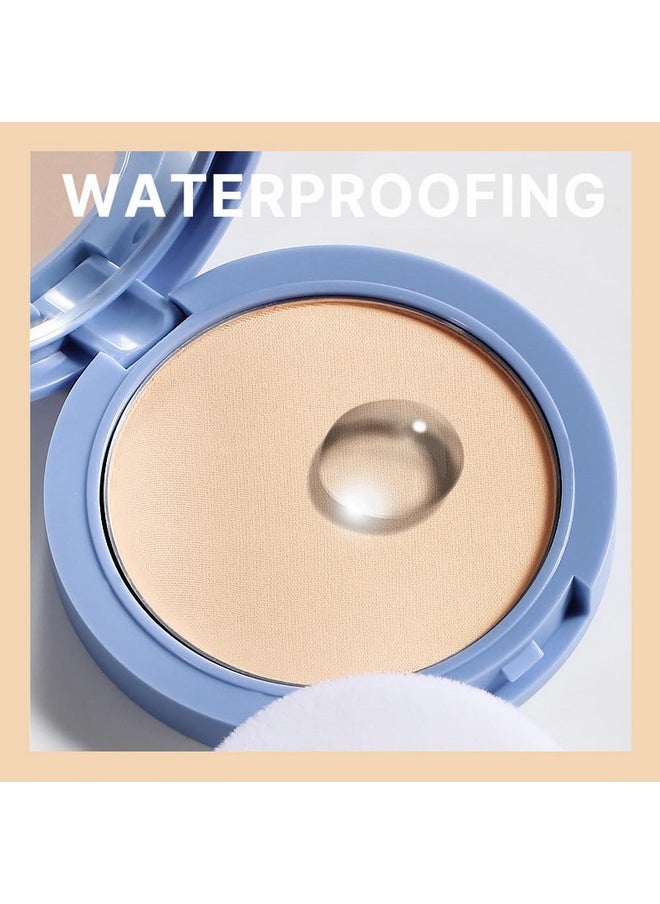 evpct Kaely Oil Control Pressed Face Powder, Get Smooth Flawless Fine Lines and Lightweight Finishing Foundation, Control Shine Long Lasting Waterproof Face Setting Powder Cosmetic, 02 Natural Beige